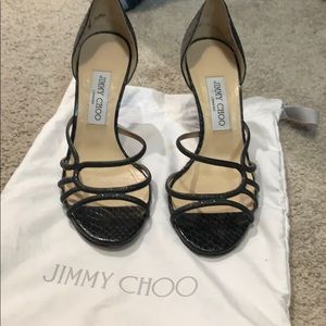 Jimmy Choo Black strapping heels